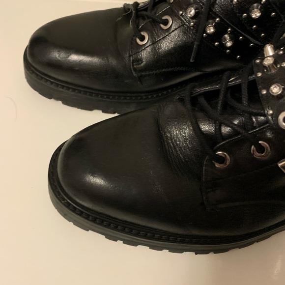 Zara Black motorcycle boots with gems - Picture 4 of 8